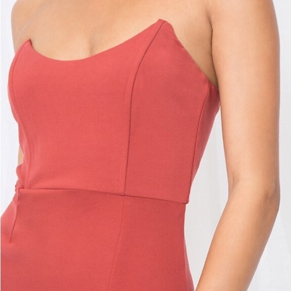 Superdown Zarah Strapless High Slit Dress Sexy Romantic Date Night Sz Medium - Picture 10 of 10